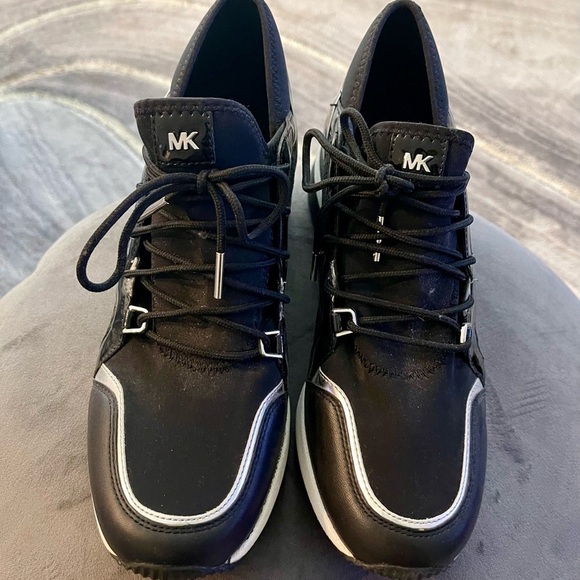 Michael Kors Shoes - Michael Kors Black, White & Chrome Sneakers